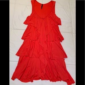 Coral Ruffled Dress